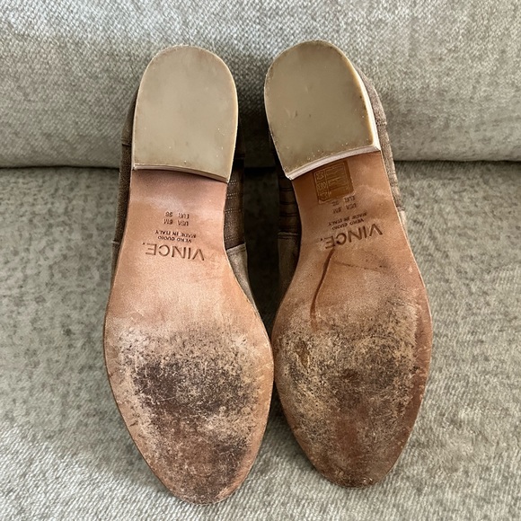 Vince Haider Suede Chunky Heel Slip On Ankle Boots Size 8 - Picture 5 of 8